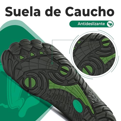 Thumbnail 4 de SAGUARO Barefoot para Hombre y Mujer – Zapatillas Minimalistas de Trail (Verde, Gr.43)