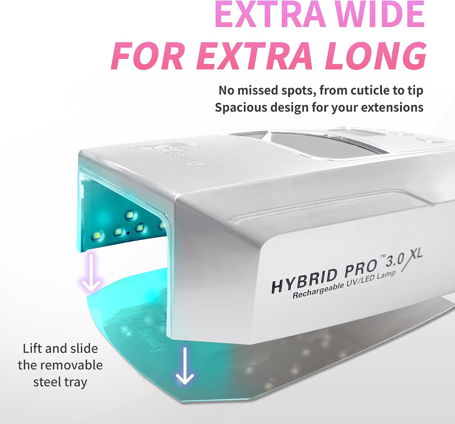 Detalle 2 de iGel Beauty Hybrid PRO 3.0 XL UV/LED Nail Lamp: Cordless 48W Studio-Grade for Builder Gel & Full-Hand Curing