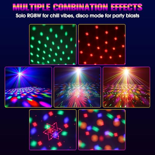 Detalle 2 de Jeux de lumiere 6-en-1 avec trépied et télécommande – Lmaqfum, lumière DJ portable pour fêtes et événements