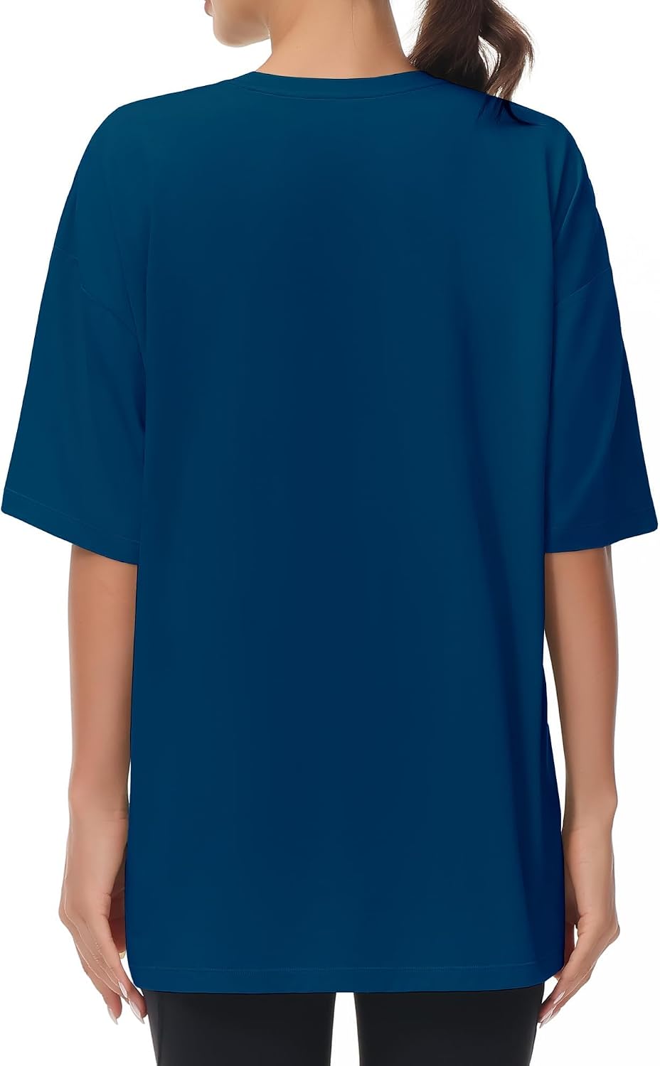 Detalle de THE GYM PEOPLE T-Shirt oversize donna in maglia sportiva traspirante a maniche corte