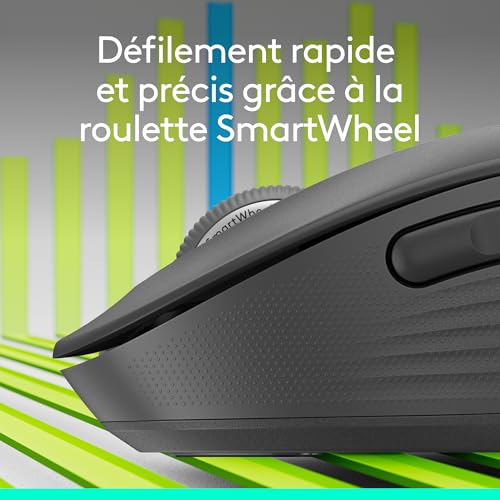 Detalle de Logitech Signature M650 L – Souris sans fil Grande Taille, mains larges, Bluetooth et multi‑device