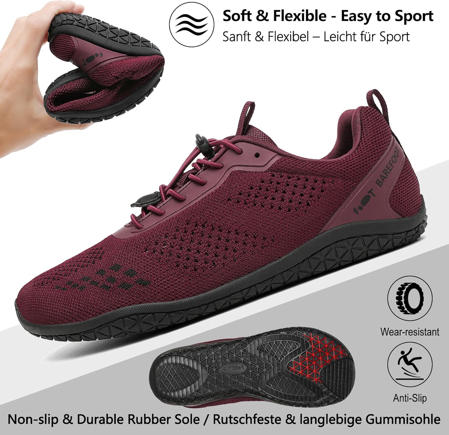 Thumbnail 4 de Geweo Barfußschuhe Herren/Damen – Sommer, atmungsaktiv, breite Zehenbox, Zero-Drop Sohle