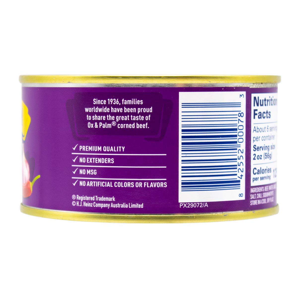 Detalle 2 de Ox & Palm Corned Beef, Chili & Garlic Flavor, 11.5 Ounce