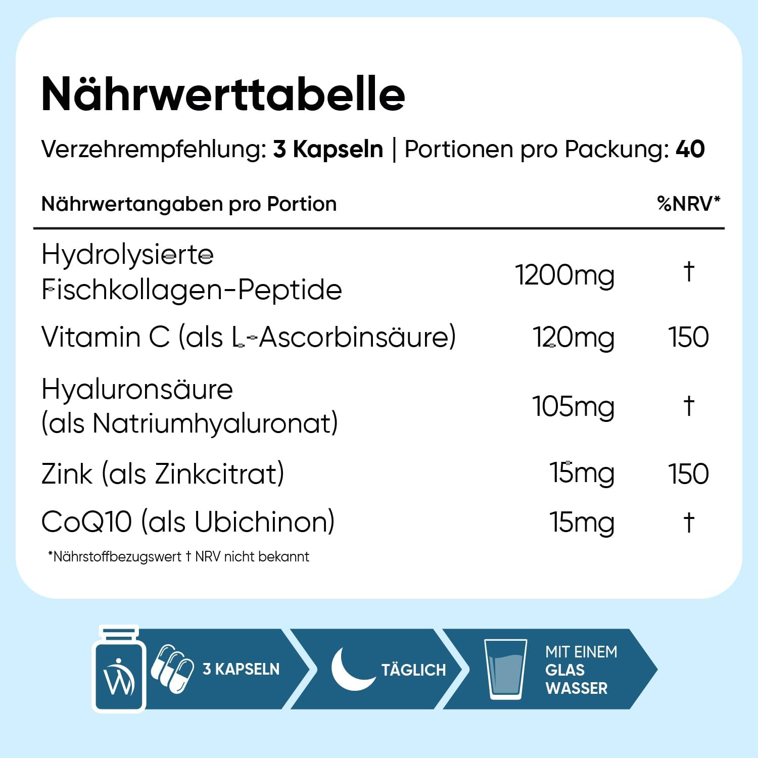 Detalle de Marine Collagen Advanced – 1200 mg hydrolysierte Fischkollagen-Peptide Typ I & III (120 Kapseln) von WeightWorld