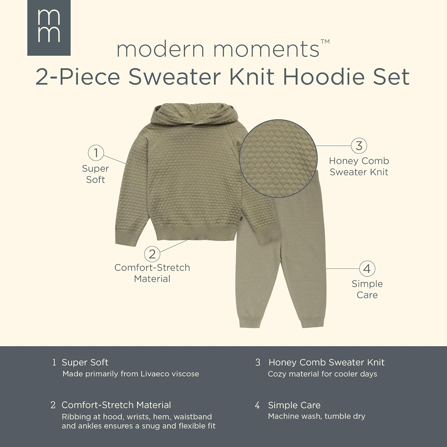 Detalle 2 de Modern Moments by Gerber Toddler Girls' Sweater Knit Set, 2T