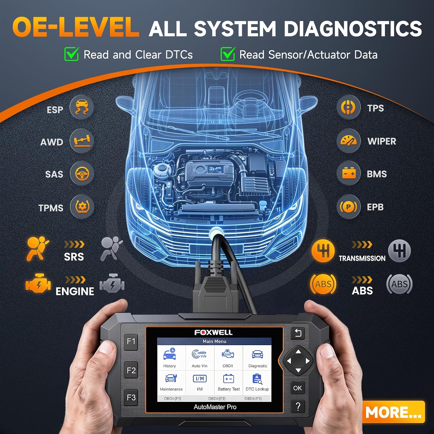 Thumbnail 1 de FOXWELL NT624 Elite OBD2 Scanner 8 Resets