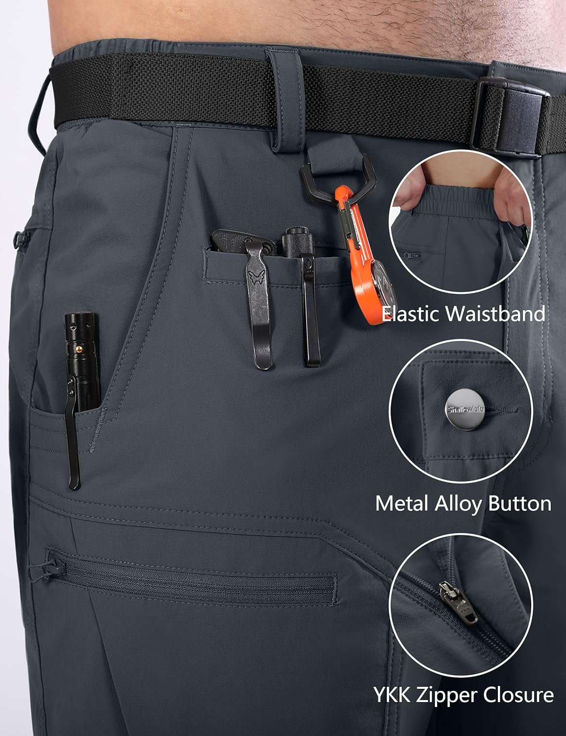 Thumbnail 4 de Shallowlulu Men's Cargo Hiking Shorts: Water-Resistant, Quick-Dry, Lightweight & Breathable
