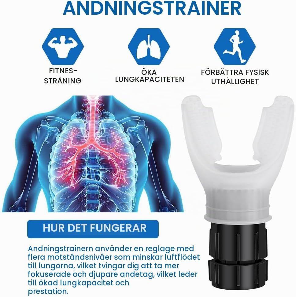 Detalle de ACWOO andningstränare för djupandning med justerbart motstånd