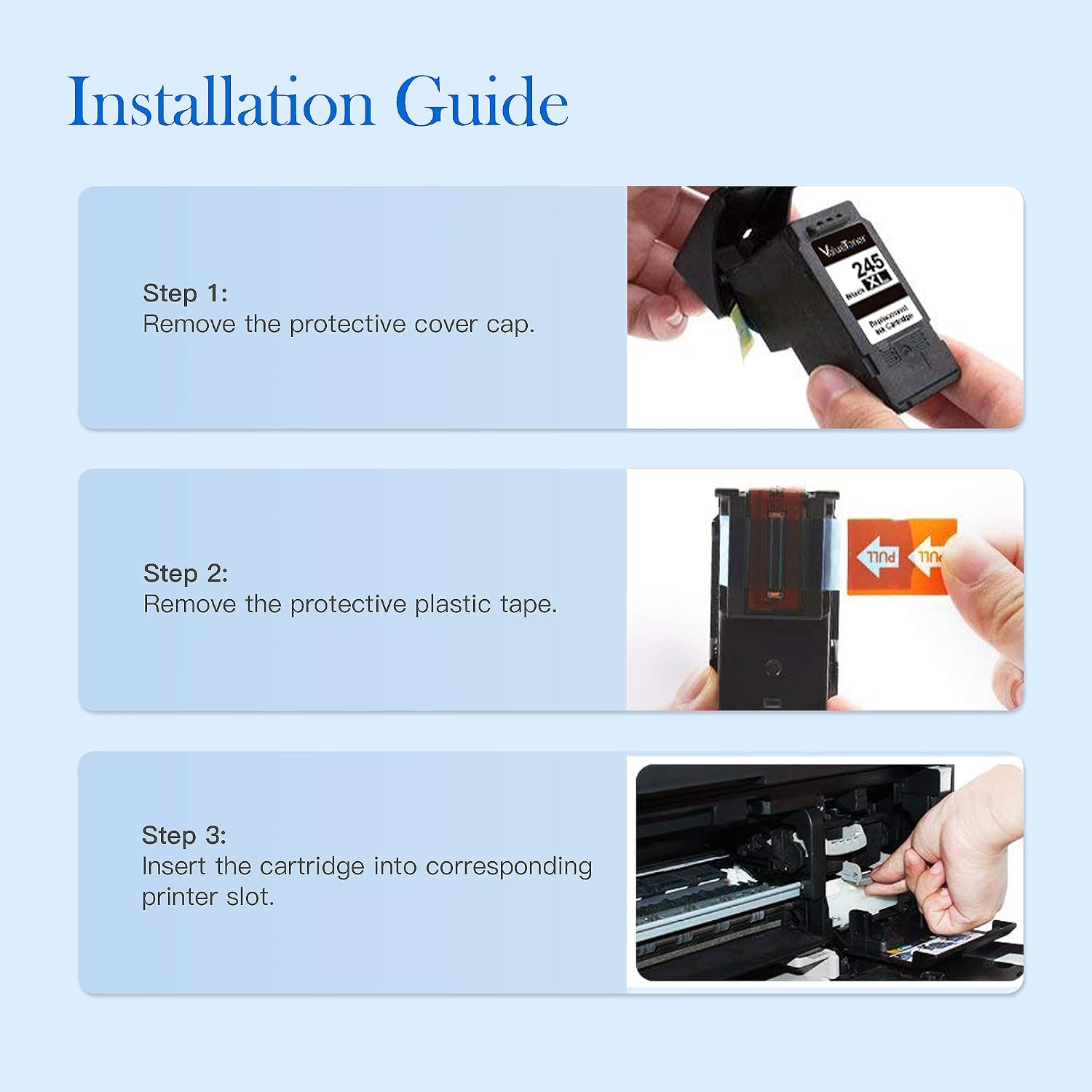 Thumbnail 3 de Valuetoner 245XL Black Ink Cartridge, High-Yield Replacement for Canon PIXMA