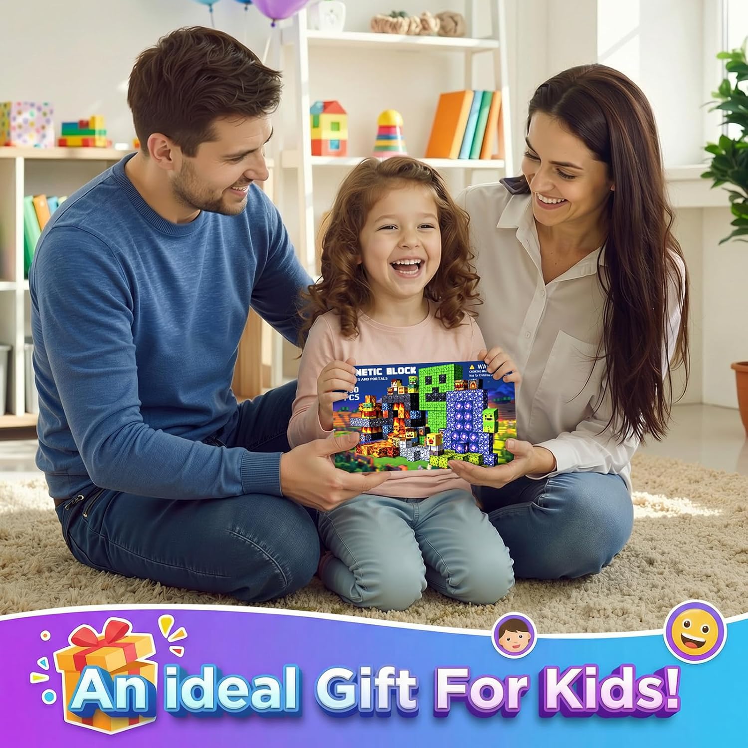 Thumbnail 6 de Laoren Magnetic Building Blocks STEM Magnet Cubes (Lava Portal) – 300-Piece Set for Kids Ages 4–12