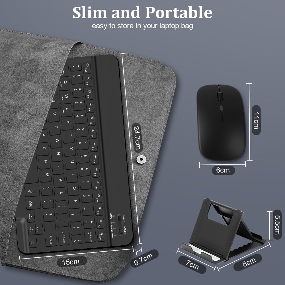 Detalle 2 de Aolso Bluetooth Keyboard and Mouse Set with Backlight (UK layout) – Ultra-thin, Quiet & Rechargeable