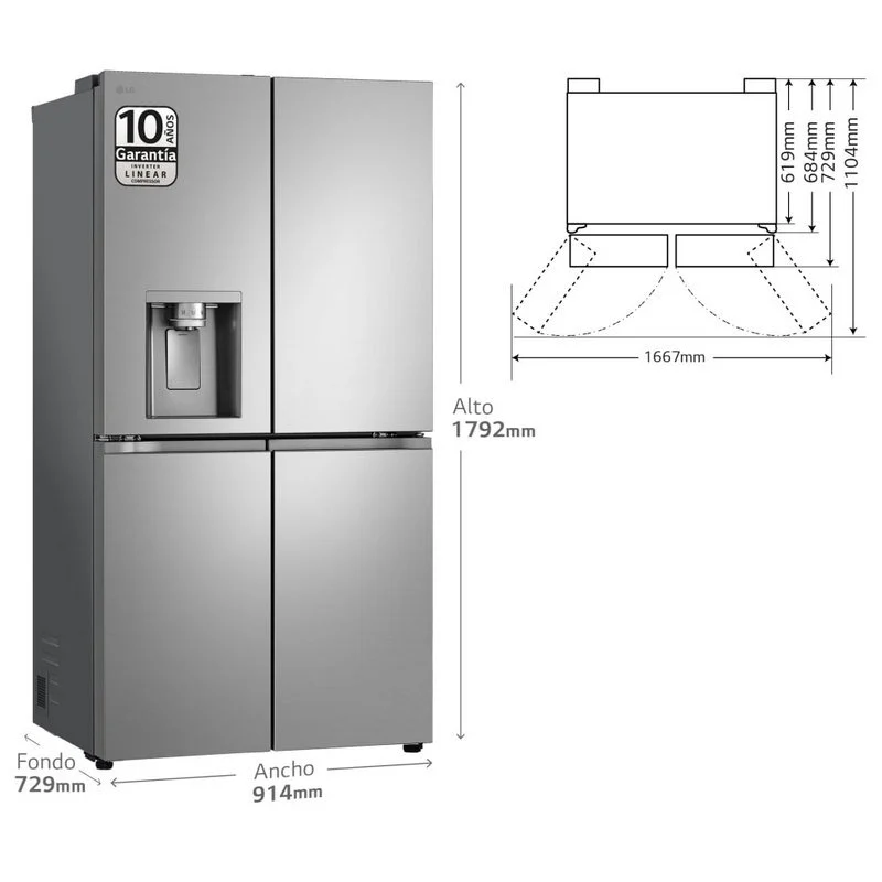 Thumbnail 1 de LG GML960PYBE Frigorífico Americano Acero Inoxidable Antihuellas