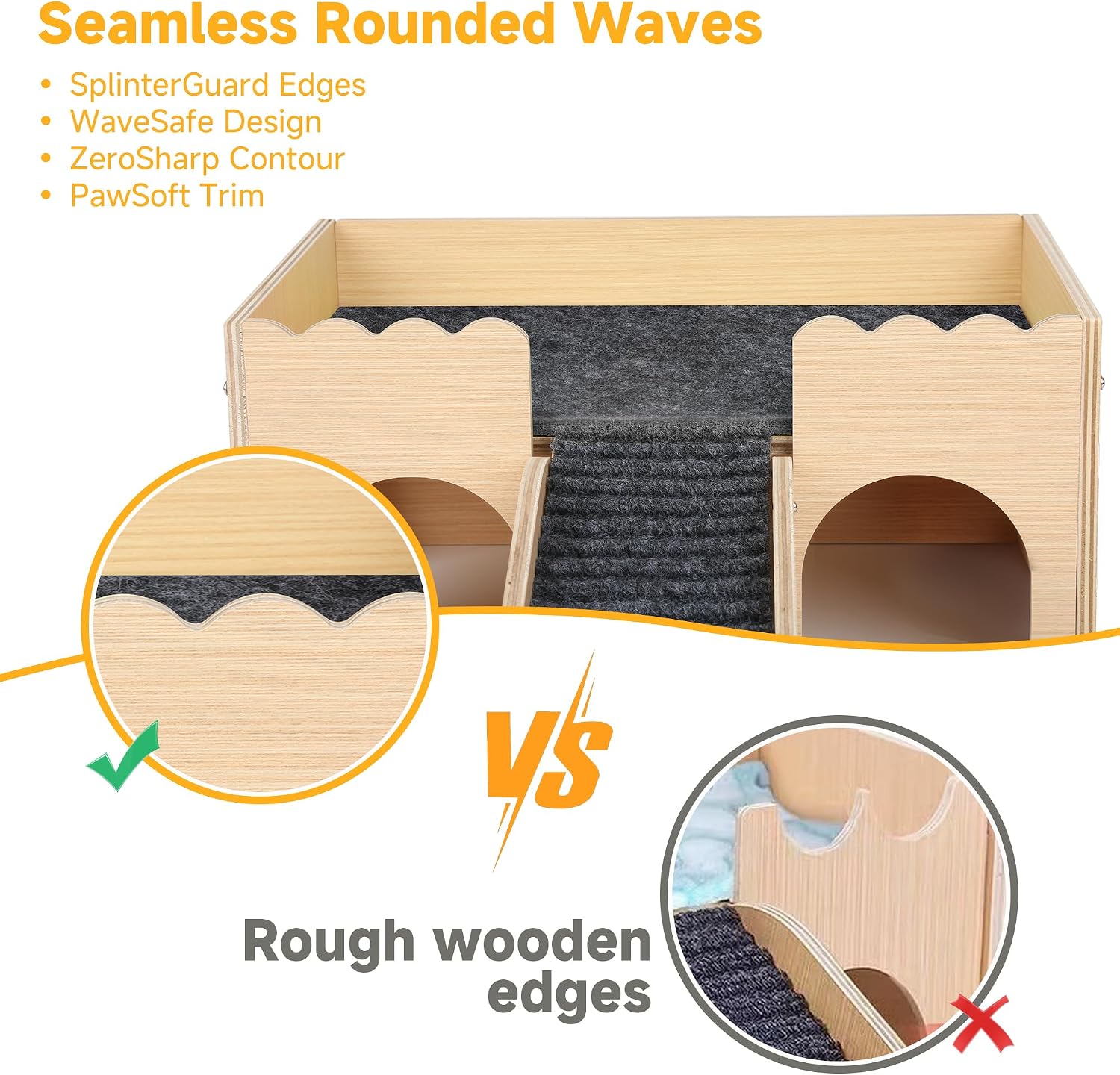 Thumbnail 5 de Guinea Pig Castle: Large Wooden Hideout with Stairs for Small Pets