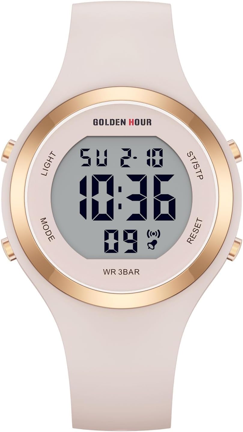 Thumbnail 6 de GOLDEN HOUR Digital Ladies Watch – 5ATM, Rose Gold with Luminous Display and Chronograph