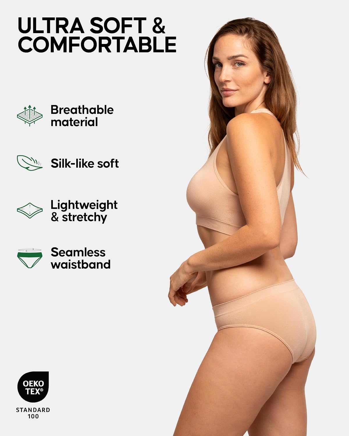 Detalle de Danish Endurance Slip Donna senza cuciture in fibra di bambù (bikini) – 3 paia
