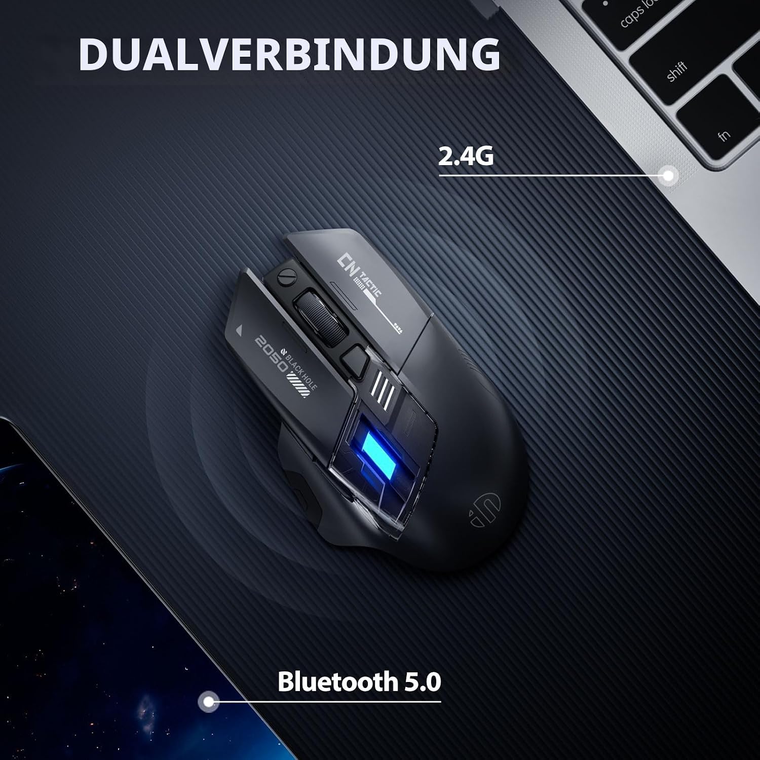 Detalle de INPHIC A9 Explorer Bluetooth-Maus 2400 DPI đź–±