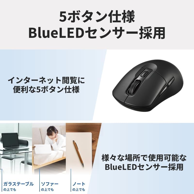 Thumbnail 5 de バッファロー BSKBW345SBK 静音ワイヤレスキーボード・マウスセット 109キー 日本語配列