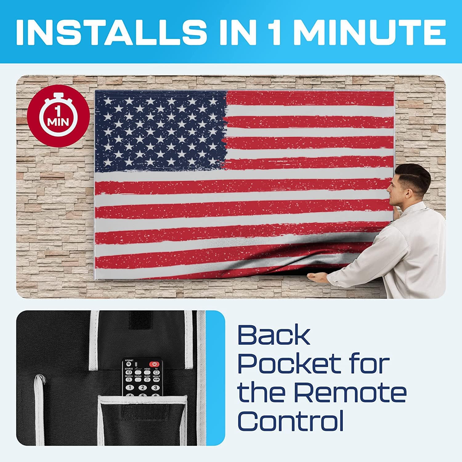 Thumbnail 2 de Garnetics Outdoor TV Cover (55 Inch) – Waterproof, Weatherproof TV Enclosure with Smart Shield Screen Protectors