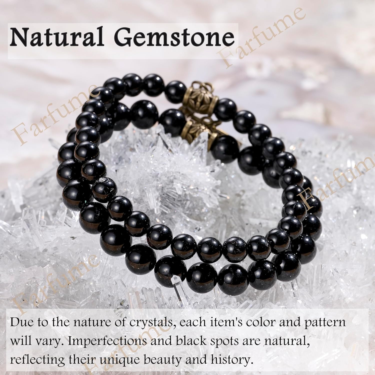 Detalle de Farfume Chakra-Armbänder für Damen – Set aus doppelten Kristall-Armbändern mit natürlichen Edelsteinen