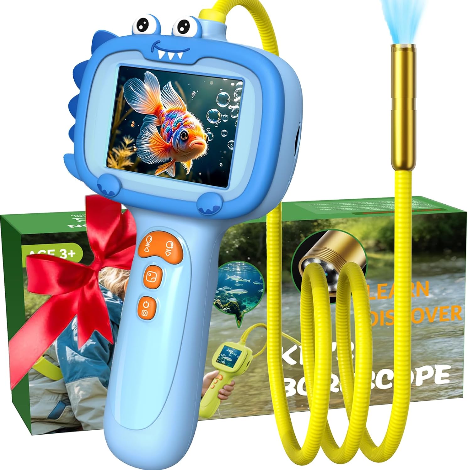 Detalle de Daxiongmao Kids Borescope Camera with 2.4-Inch Screen, 8 LEDs and 2.6-Foot Flexible Tube