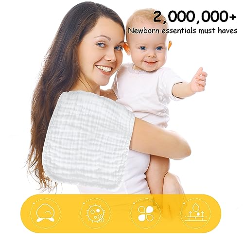 Detalle 2 de Lovely Care 12 Pack Muslin Burp Cloths – 100% Cotton, 20'' x 10'', Extra Soft & Absorbent