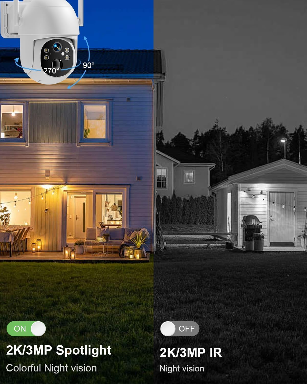 Thumbnail 4 de SANSCO 4G LTE Cellular Solar Security Camera with 2K Colour Night Vision, PTZ 360°, Built-in SIM (UK) – 64GB