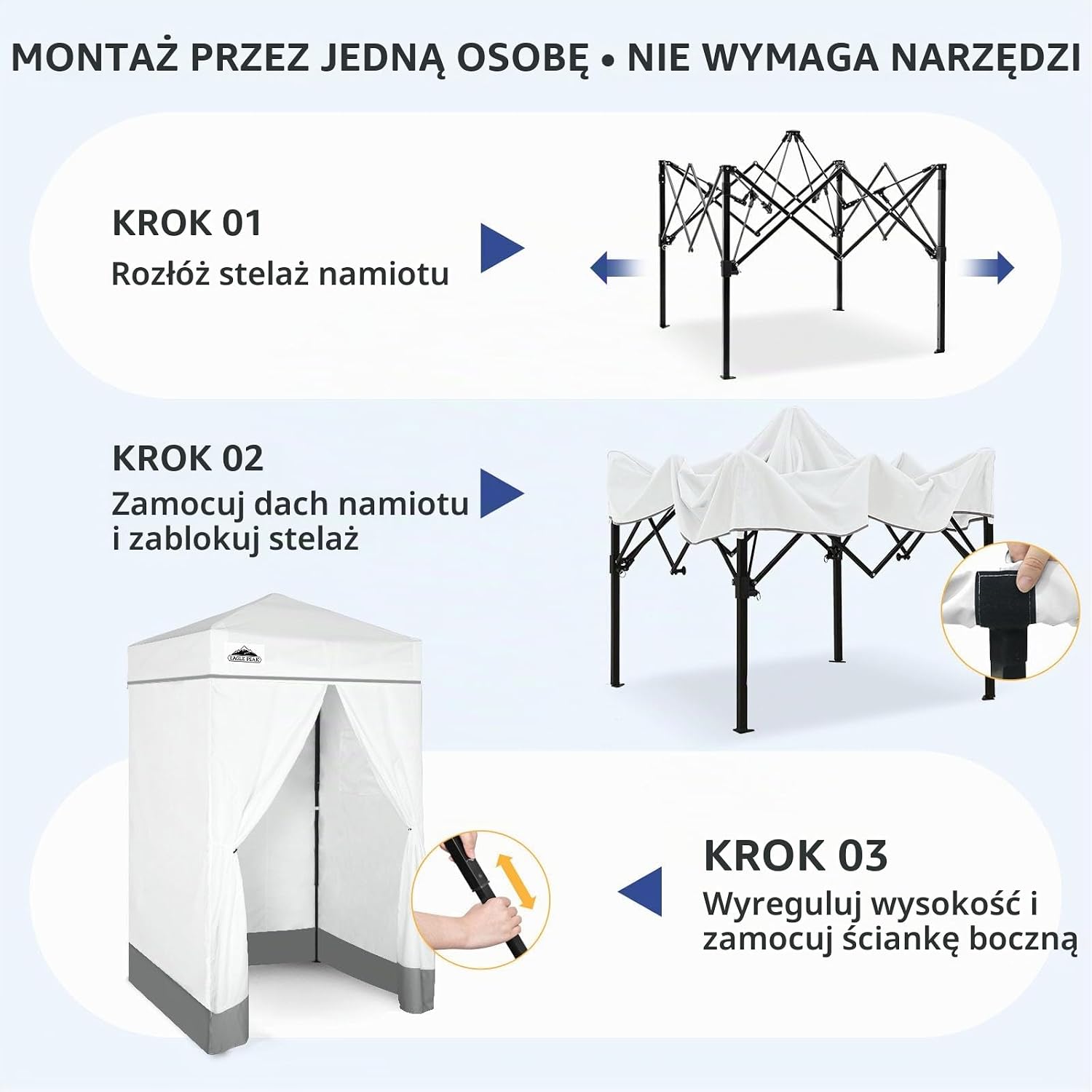 Detalle 2 de EAGLE PEAK Flex Ultra Compact 4x4 – przenośna przebieralnia z zamykanymi ściankami