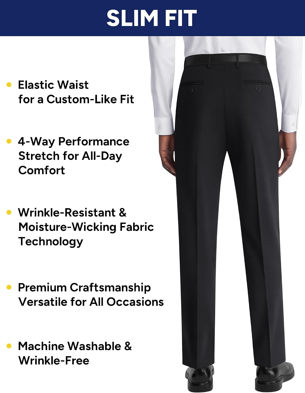 Thumbnail 3 de Pacific Perfect Men's 4-Way Stretch Dress Pants with Expandable Waist
