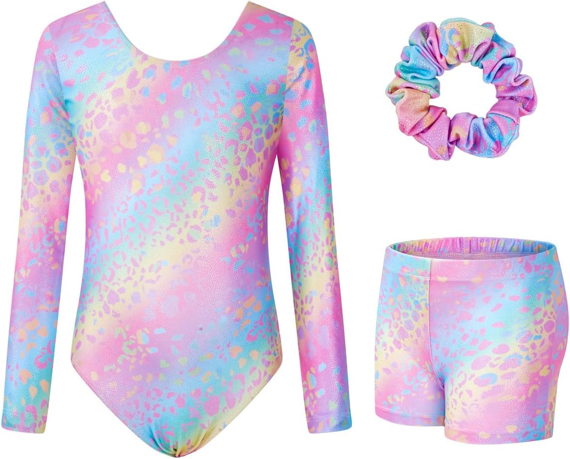 Thumbnail 6 de JiAmy Girls Gymnastics Leotards with Shorts Set (Long Sleeve, 3–12 Years)