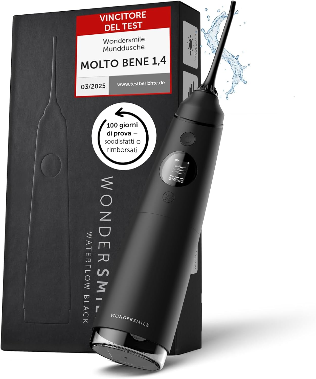 Wondersmile Irrigatore Orale Pro Ultimate Black: 5 programmi, batteria fino a 30 giorni e test certificato TÜV SÜD