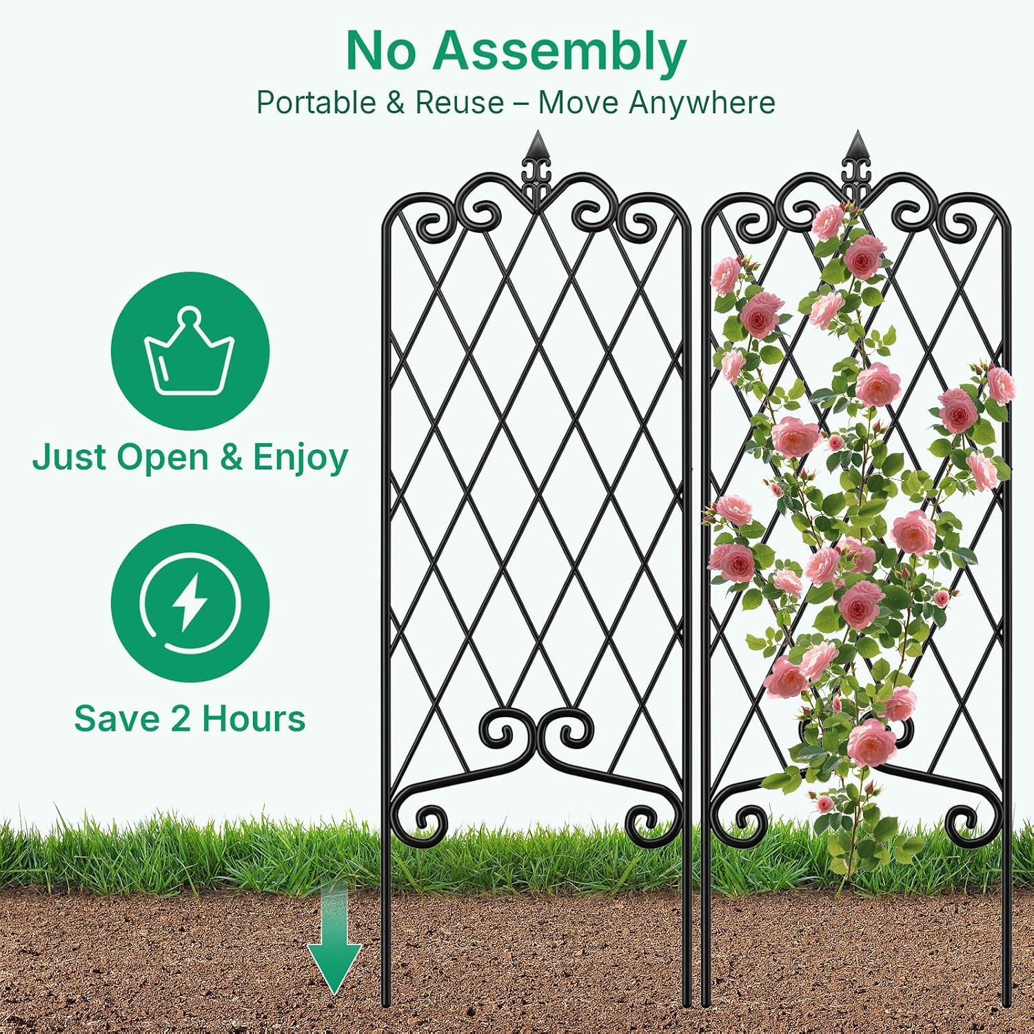 Detalle de Amagabeli Garden Trellis, 60 x 18 Inches