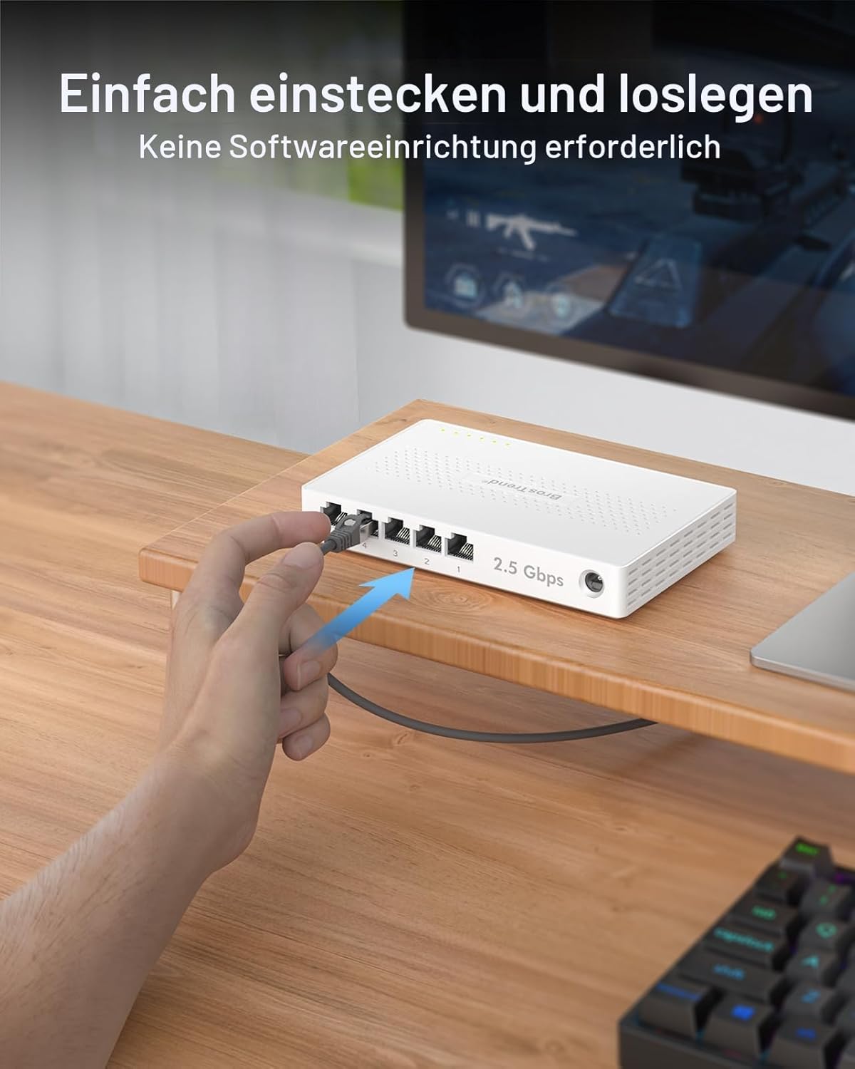 Thumbnail 4 de BrosTrend 5-Ports 2,5G LAN Switch – Unmanaged, leise und plug-and-play