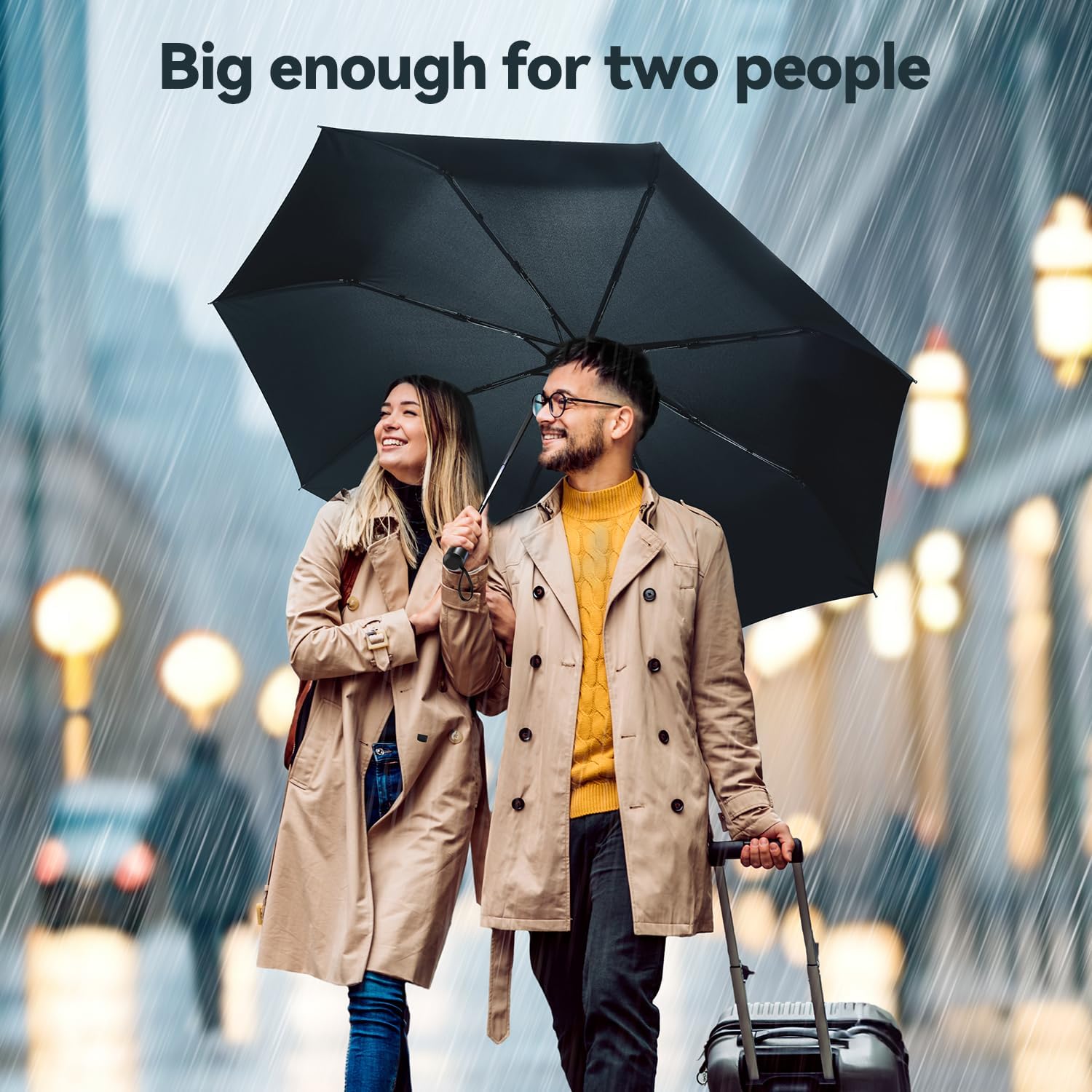 Thumbnail 4 de TechRise compact strong windproof automatic umbrella (folding, 104cm coverage)