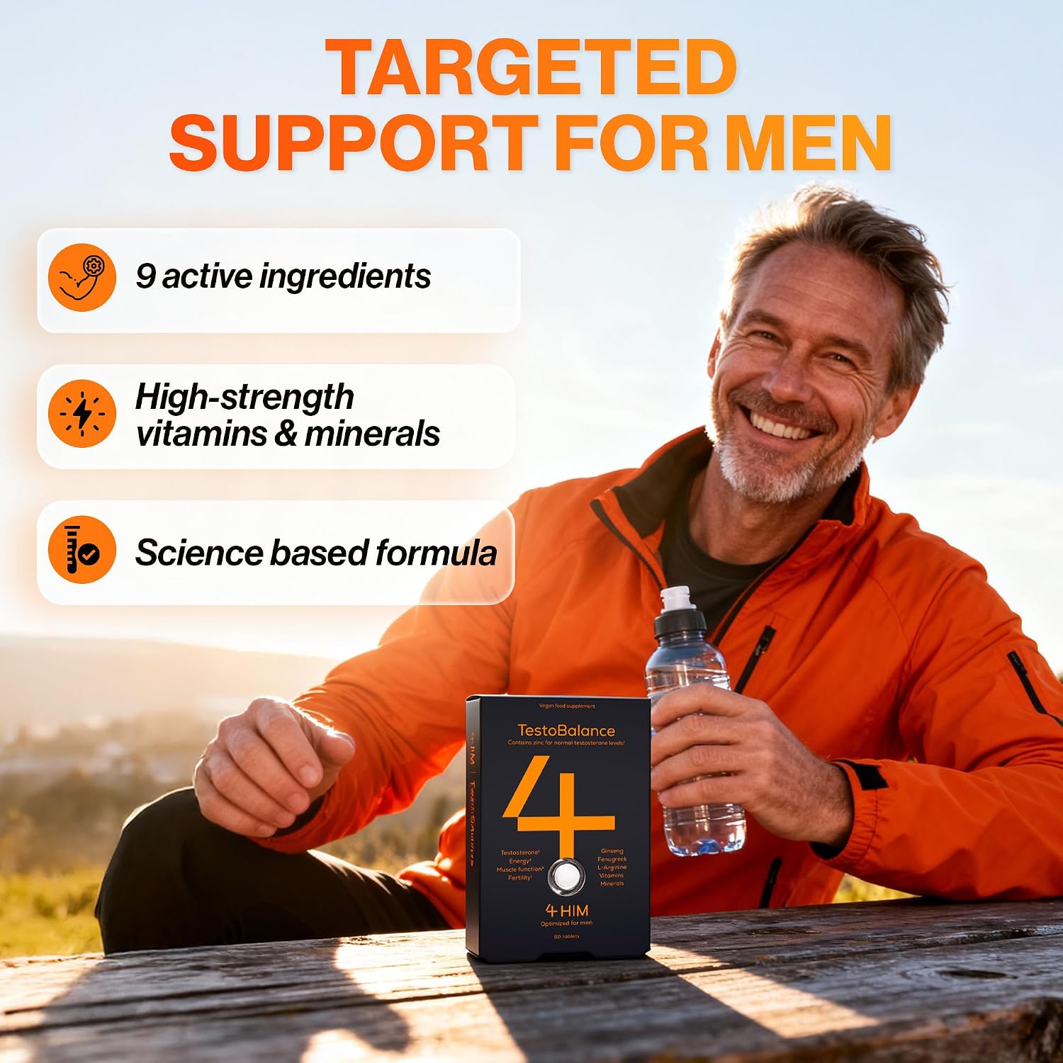 Detalle de 4 HIM TestoBalance Zinc for Normal Testosterone, 60 Tablets