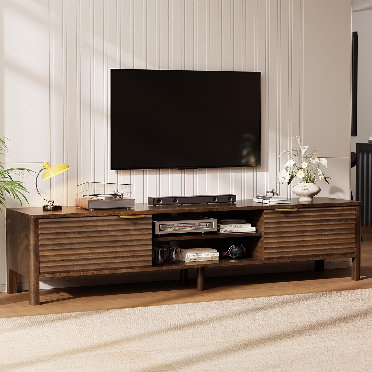 Detalle 2 de IKALIFE BND80410 tv-lowboard 180 cm in bruin met opbergruimte