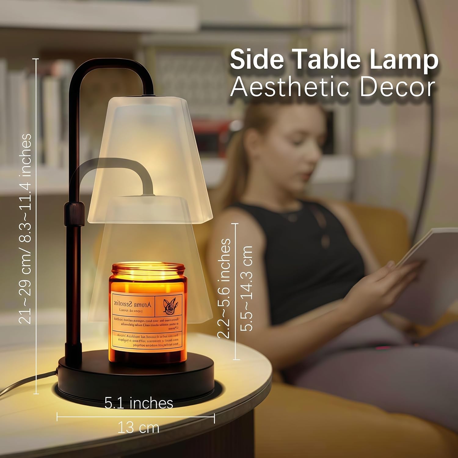Thumbnail 6 de JIMEI C07E3-1-070000 Candle Warmer Lamp, Black, Timer and Adjustable Height