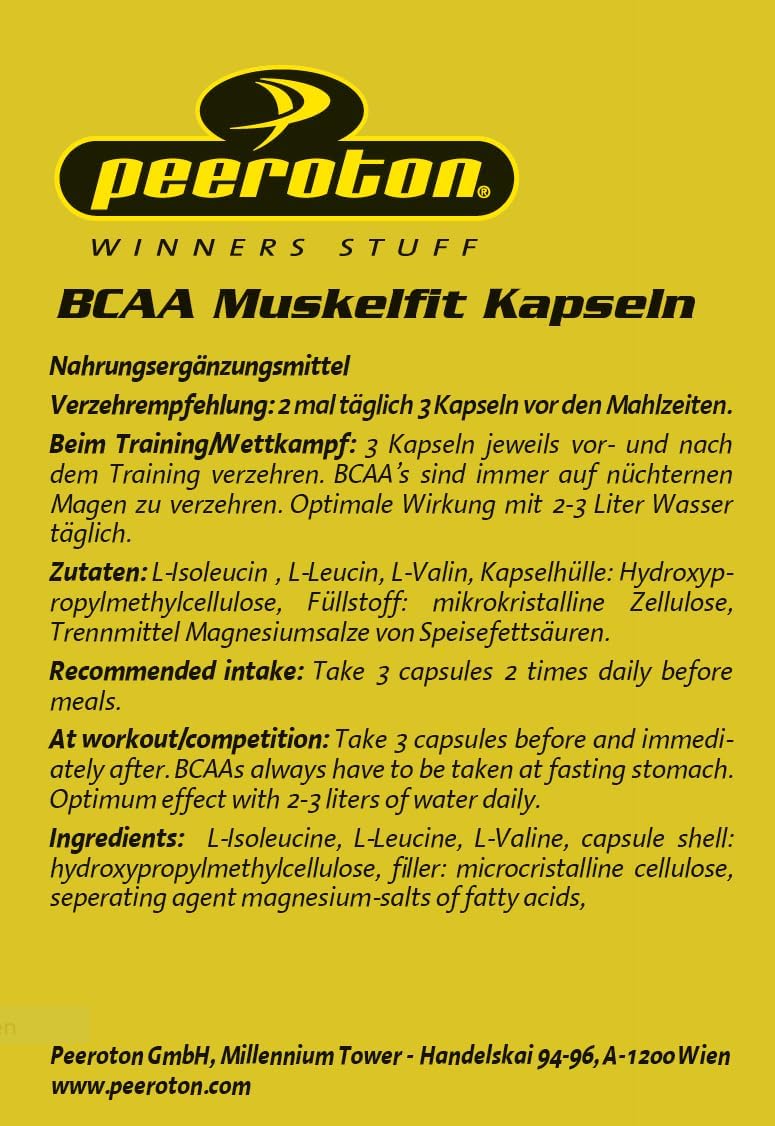 Detalle 2 de Peeroton BCAA-Kapseln 190 Stück für Regeneration 💊