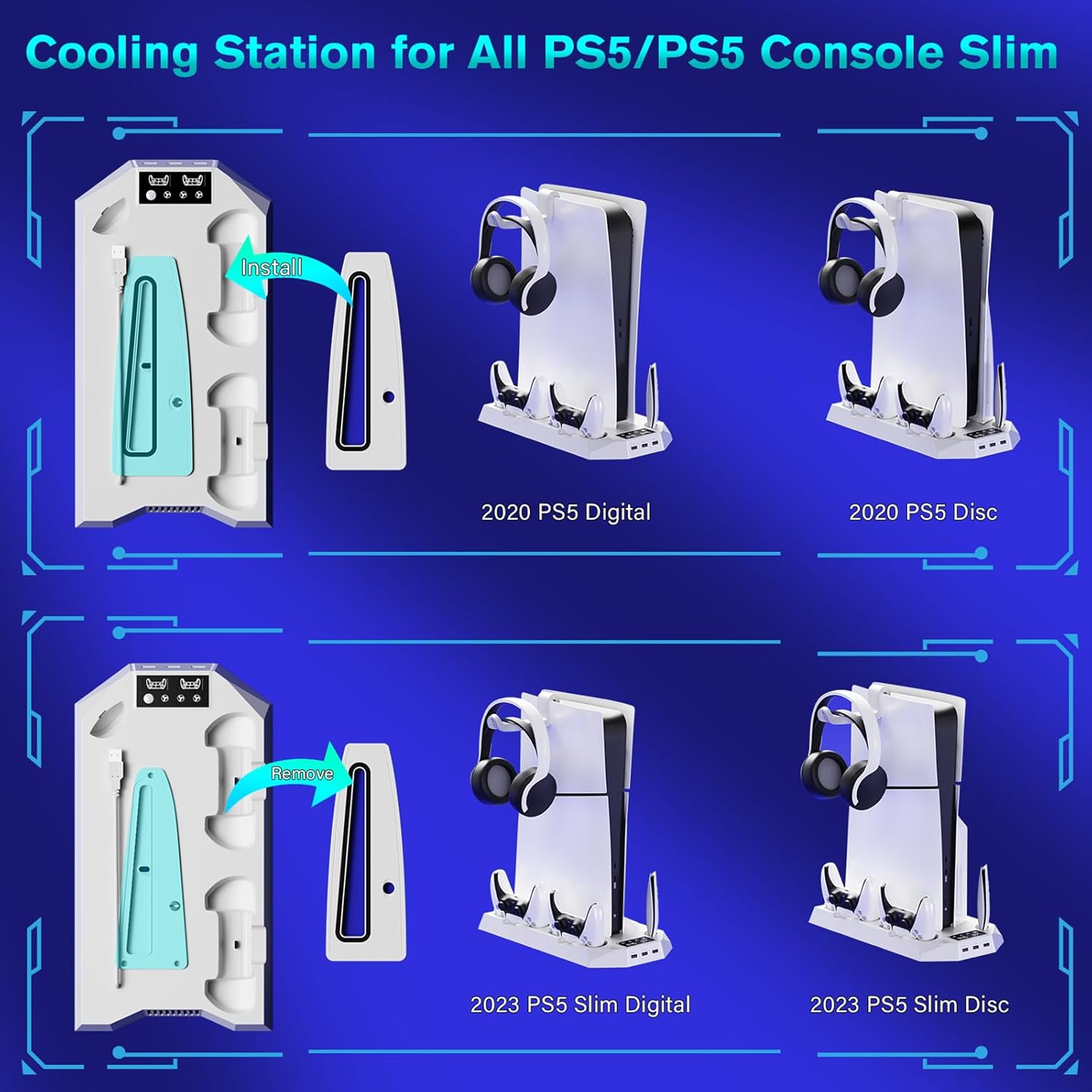 Detalle 2 de Cooling Station for PS5 3-Level Fan