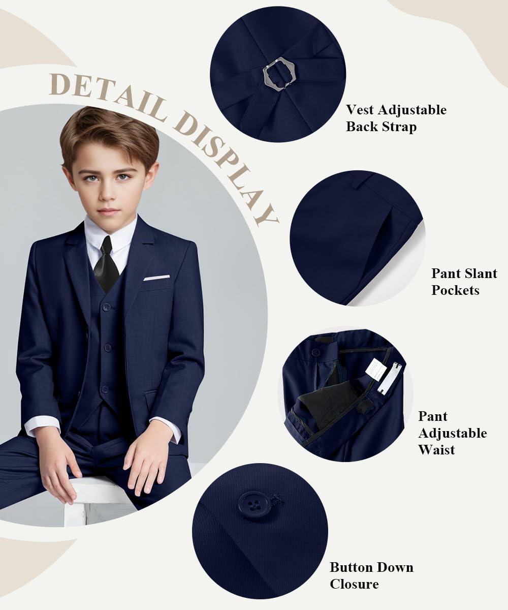 Thumbnail 1 de Visaccy Boys Slim Fit Suit Ring Bearer 14