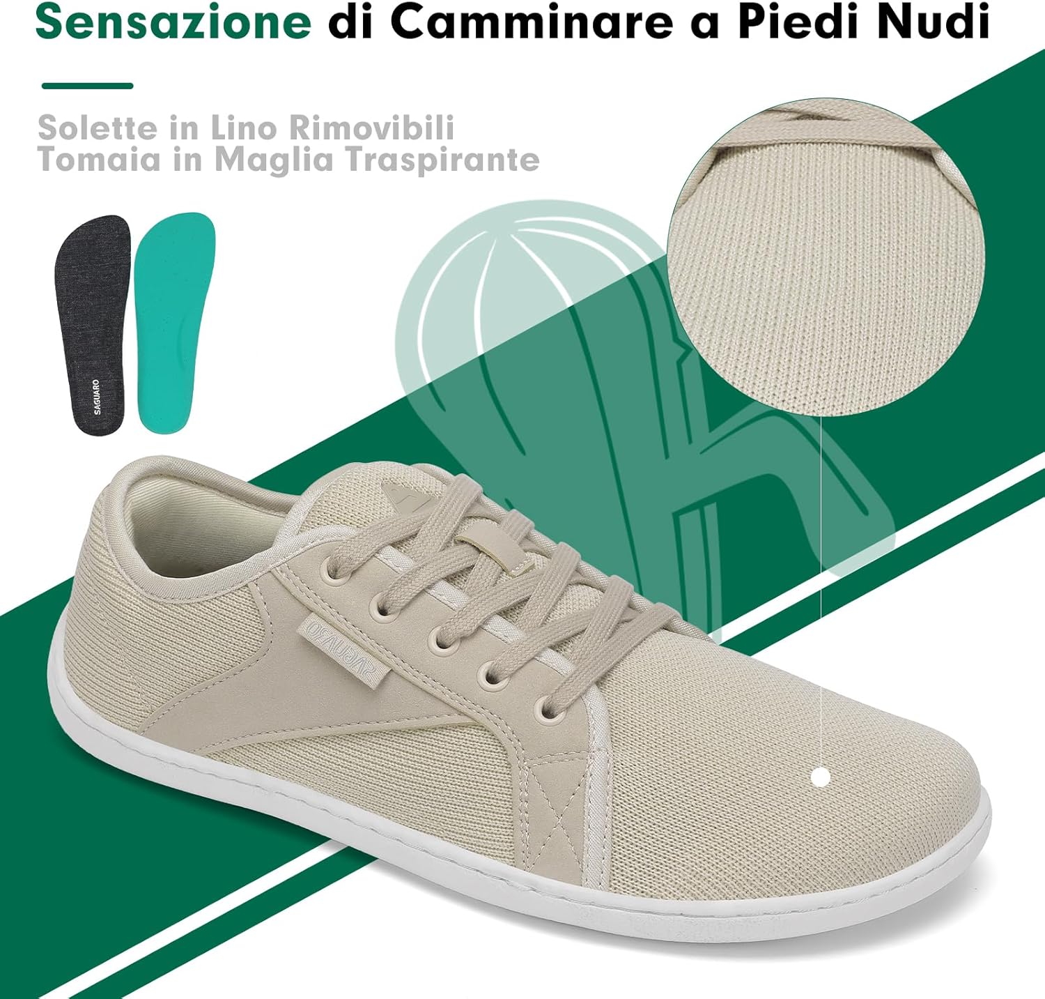 Thumbnail 4 de SAGUARO Unisex Knit Scarpe Barefoot with Suola Zero Drop Luck I (Taglie 36-48)