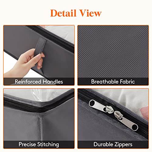 Detalle de Lifewit 4 Pack 95L Under Bed Storage with Clear PVC Window – Grey