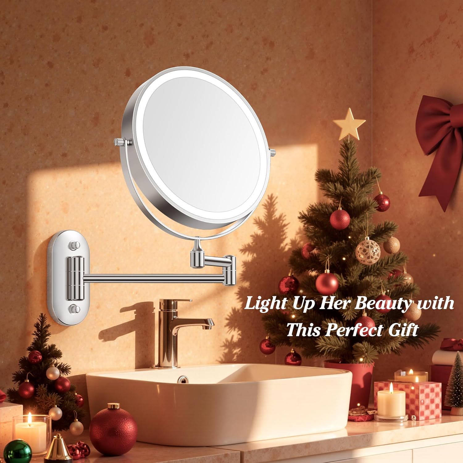 Detalle 2 de Auxmir 8" Wall Makeup Mirror 3200mAh 🔍