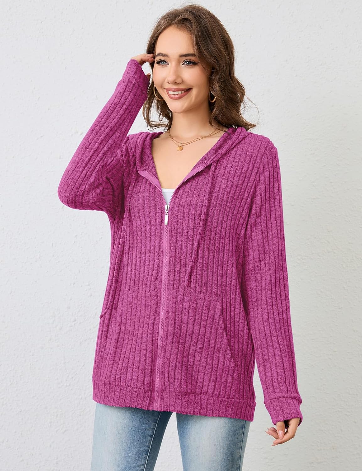 Thumbnail 2 de Flikity Zip Hoodie Damen mit Kapuze – Reißverschluss-Sweatjacke im Basic-Look
