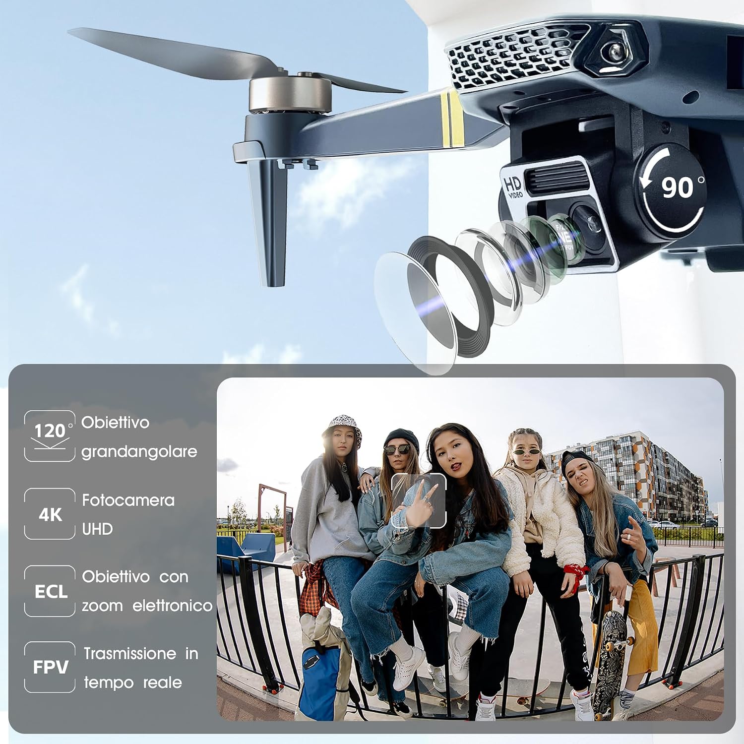 Thumbnail 3 de Drone con Telecamera 4K HD per Principianti, 84 Minuti di Volo – 800 m di Portata, Motori Brushless e Auto Hover