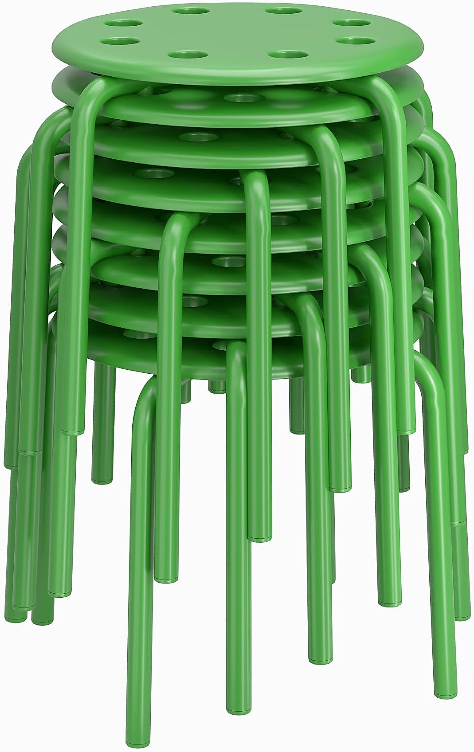 Thumbnail 6 de VECELO Stackable Stools, 8-Piece Green Set, 12-Inch Seats