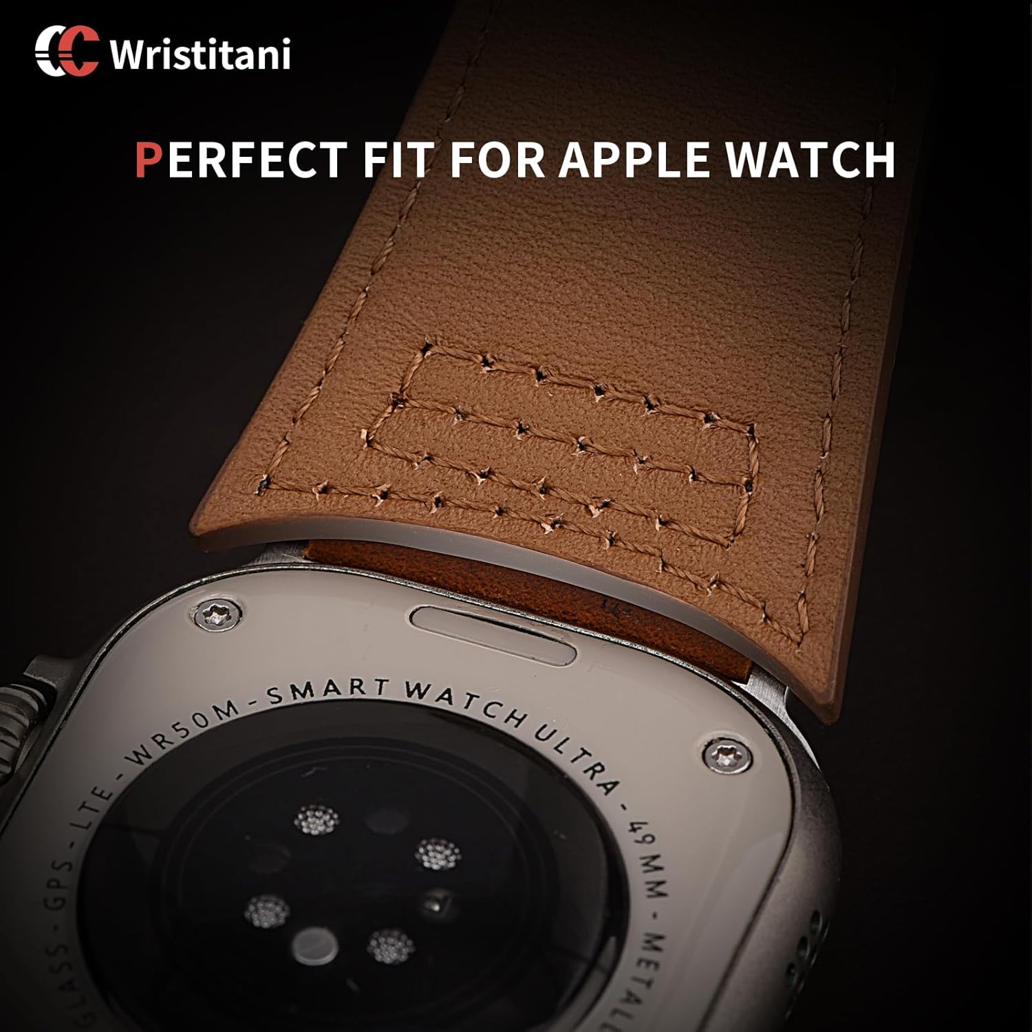 Thumbnail 4 de Wristitani bracelet en cuir Crazy Horse pour Apple Watch (44/45/46/42/49/40/41/38 mm) – série 10 à SE