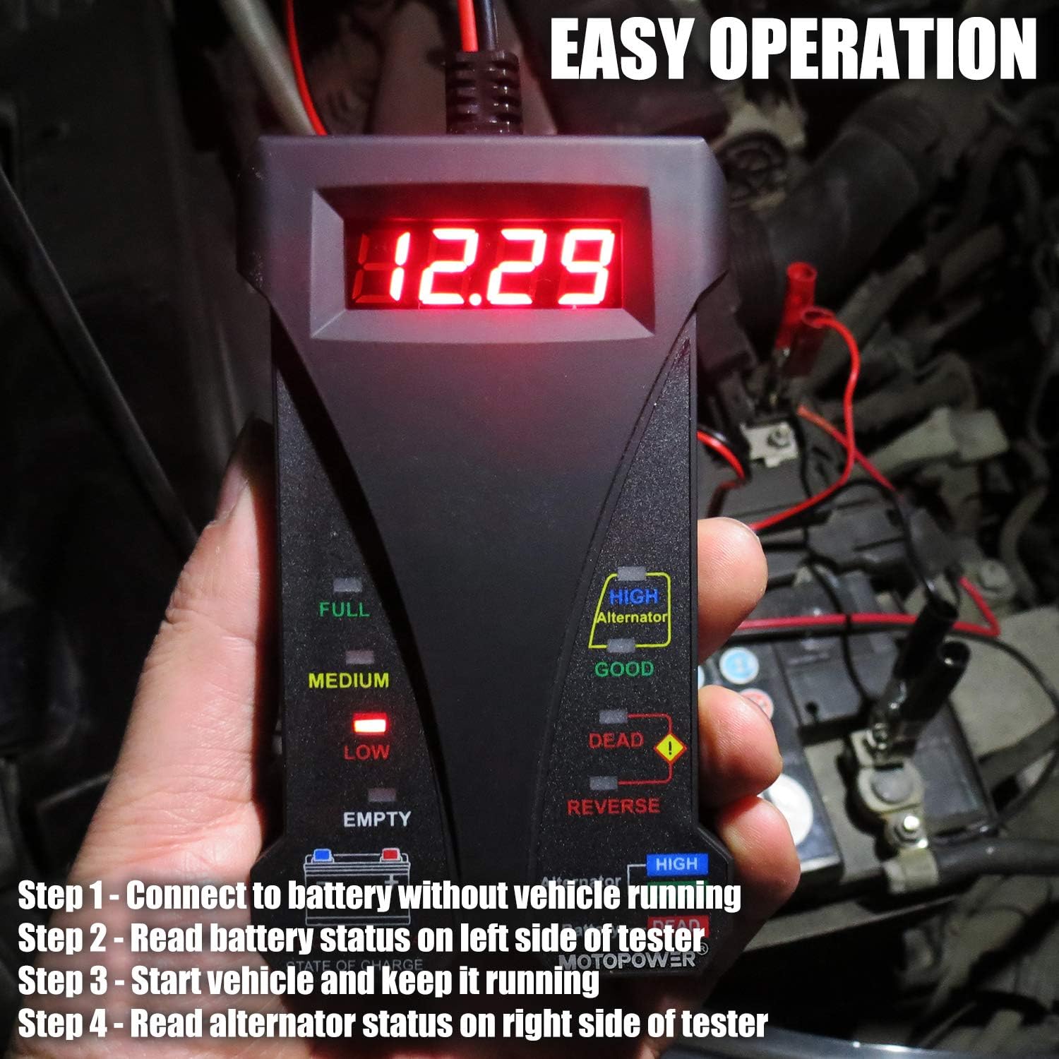 Thumbnail 3 de MOTOPOWER 12V Digital Battery Tester