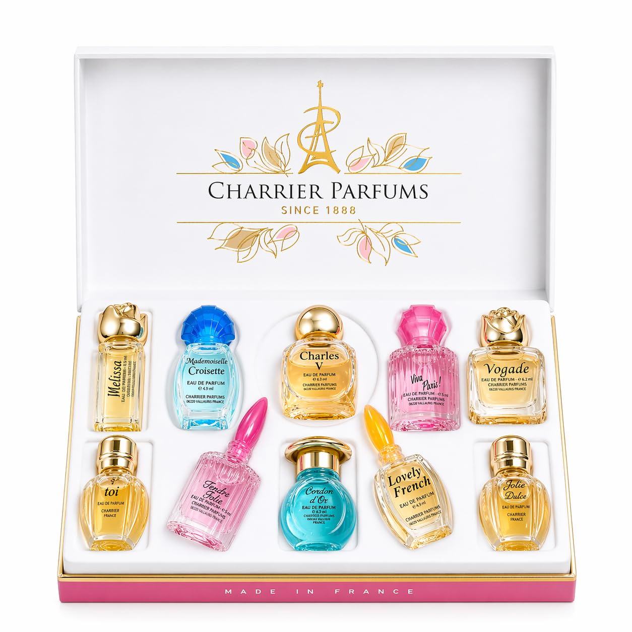 Detalle de Charrier Parfums Collection Precieuse – 10 Miniaturen Eau de Parfum, 58,8 ml