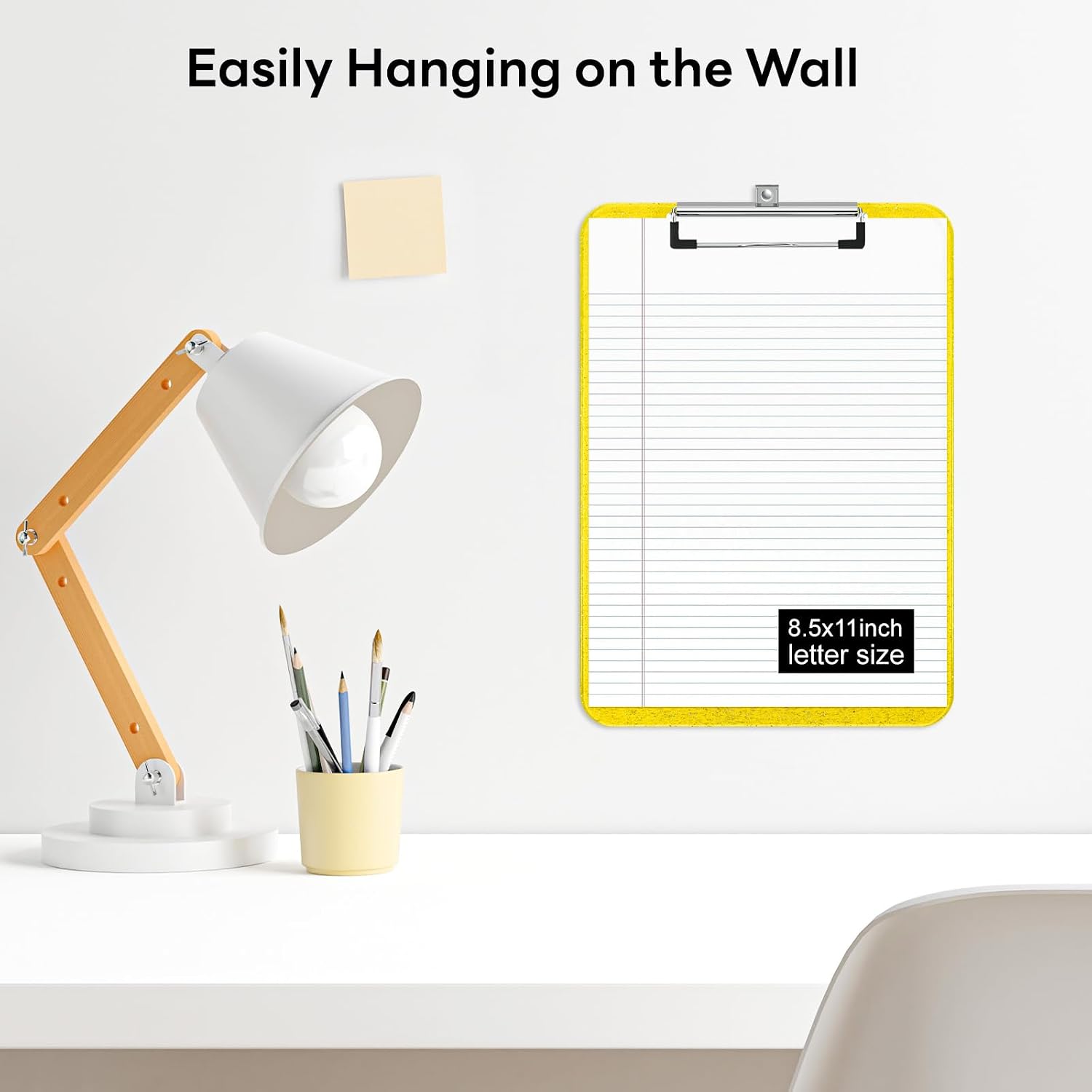 Detalle de Zoenley Yellow Glitter Clipboard for Letter and A4 Sheets, 80-Sheet Clip
