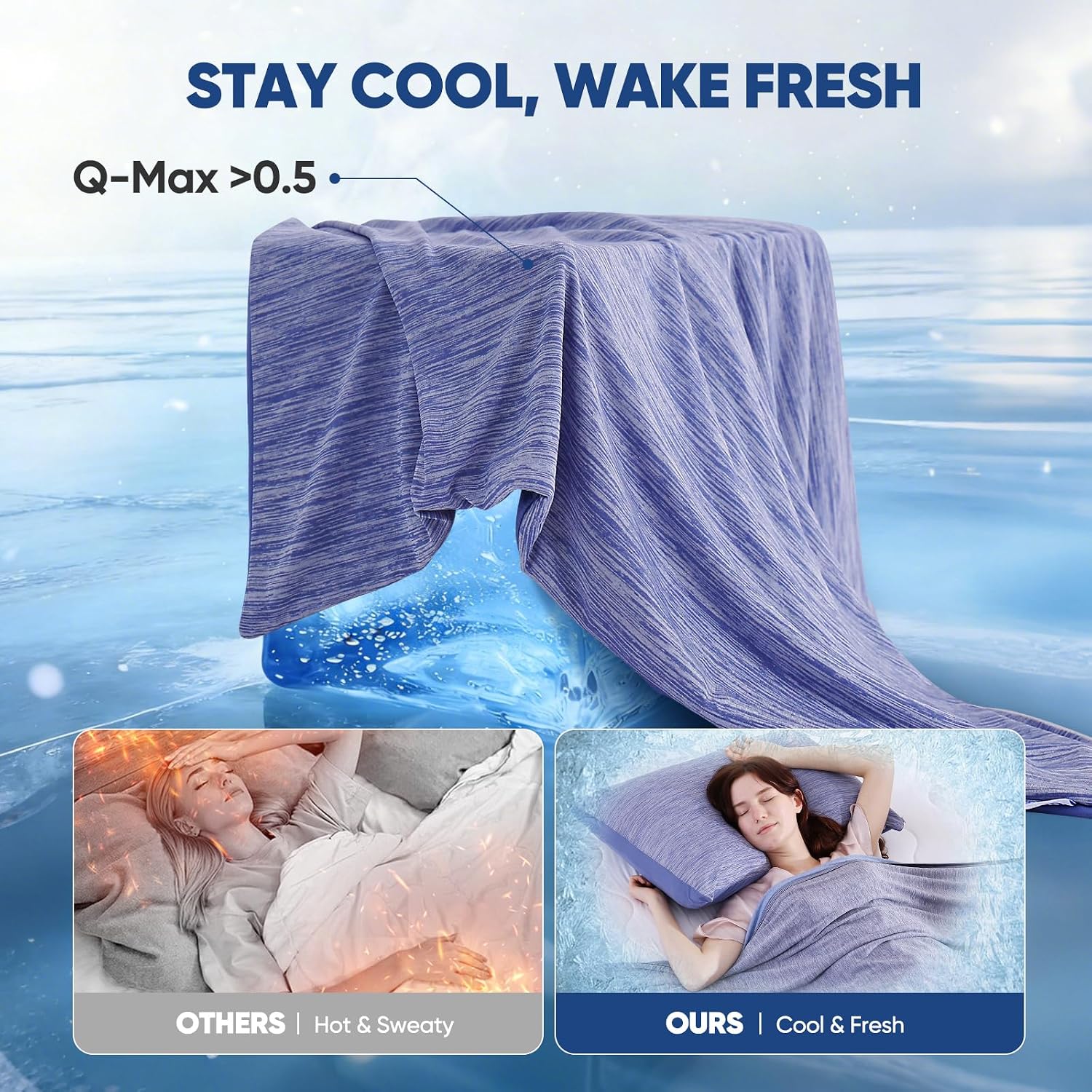 Thumbnail 1 de Avoalre 2-Pack Cooling Pillowcases for Hair and Skin 50x75cm – Double-Sided Arc-Chill 3.0
